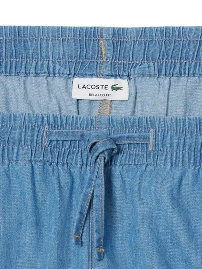 Lacoste Drawstring Elasticated-waistband Shorts In Blue