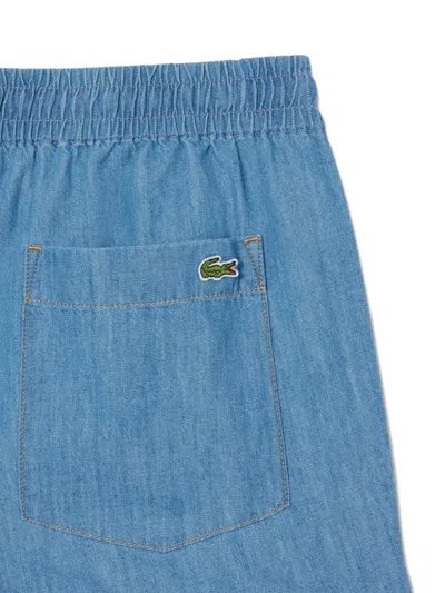 Lacoste Drawstring Elasticated-waistband Shorts In Blue
