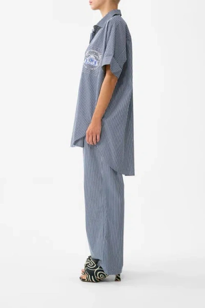 Camilla Button Front Lounge Pant In Blue