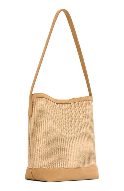 Mansur Gavriel Small Everyday Cabas In Natural Raffia/budino Suede
