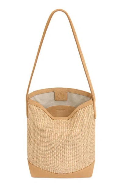 Mansur Gavriel Small Everyday Cabas In Natural Raffia/budino Suede