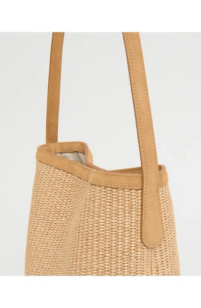 Mansur Gavriel Small Everyday Cabas In Natural Raffia/budino Suede