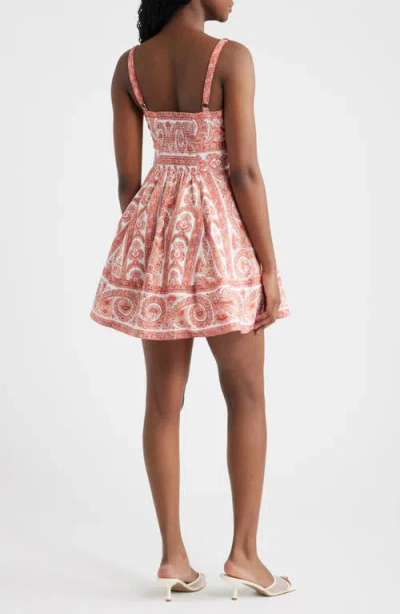 Hill House Home The Margot Mini Dress Corsica Paisley Coral In Multi