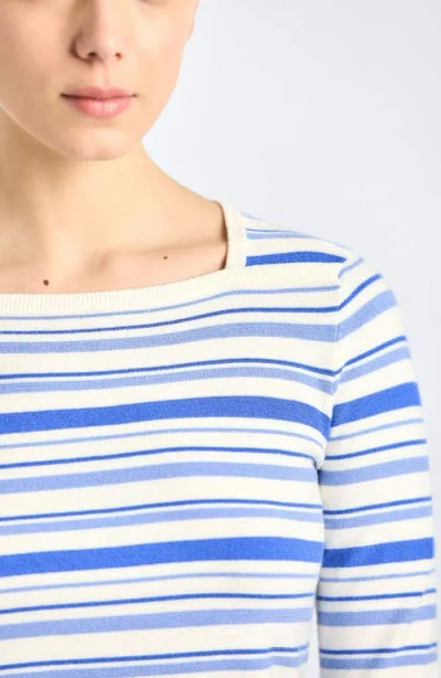 Derek Lam 10 Crosby Andora Striped Boatneck Sweater In Blue