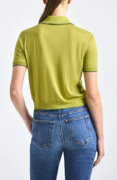 Derek Lam 10 Crosby Dorella Short Sleeve Polo Sweater In Green