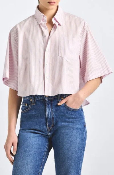 Derek Lam 10 Crosby Ember Cropped Button-up Shirt In Pink