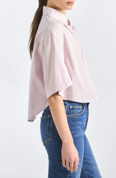 Derek Lam 10 Crosby Ember Cropped Button-up Shirt In Pink