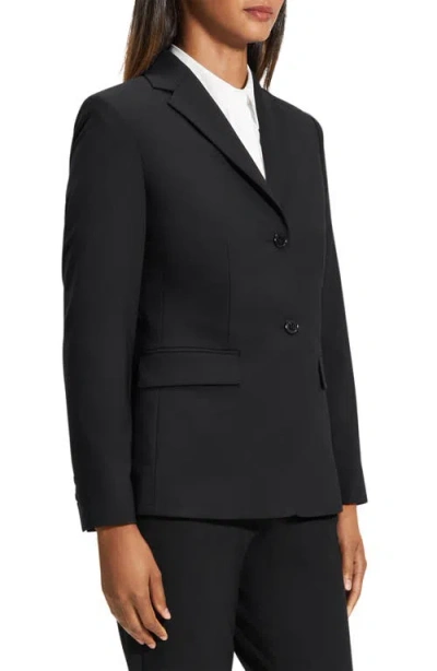 Theory Traceable Wool Slim Single-breasted Blazer In Black