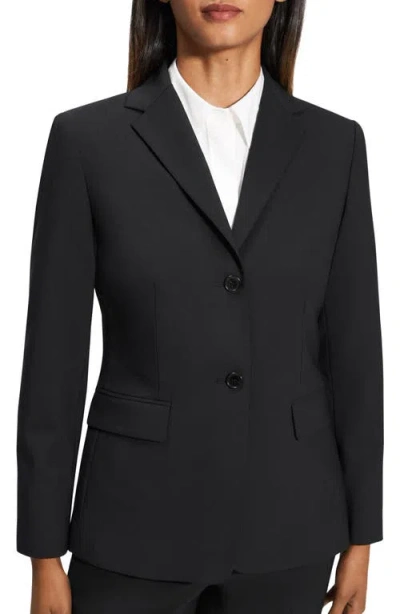 Theory Traceable Wool Slim Single-breasted Blazer In Black