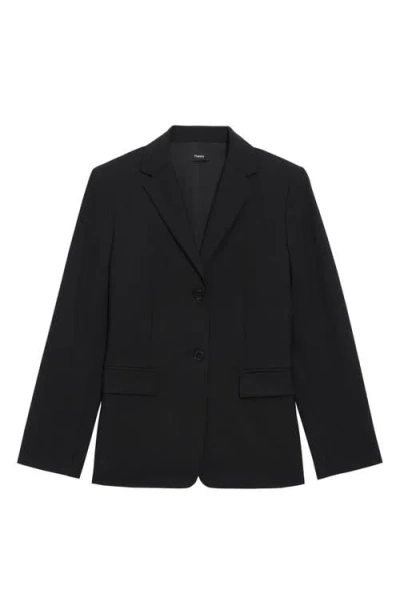 Theory Traceable Wool Slim Single-breasted Blazer In Black