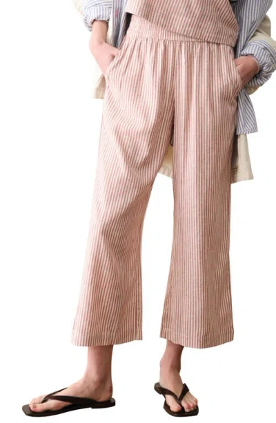 Marine Layer Allison Stripe Pull-on Crop Wide Leg Hemp Blend Pants In Multi