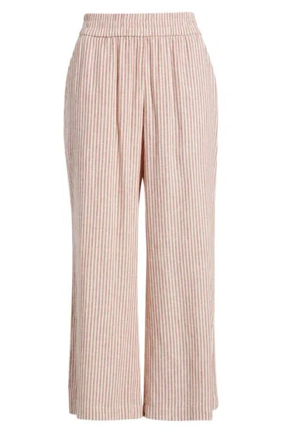 Marine Layer Allison Stripe Pull-on Crop Wide Leg Hemp Blend Pants In Multi