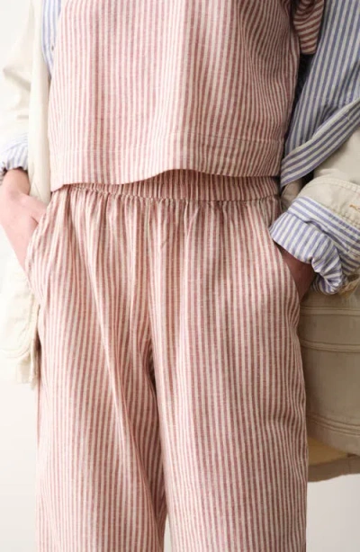 Marine Layer Allison Stripe Pull-on Crop Wide Leg Hemp Blend Pants In Multi
