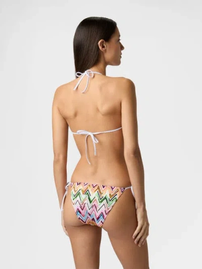 Missoni Multicolor Bikini With Adjustable Tie Closure And All-over Zigzag Motif In Viscose Blend Woman In Multi