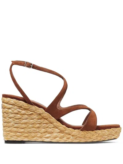 Jimmy Choo Ayla 85 Raffia Wedge Strappy Espadrilles In Multi