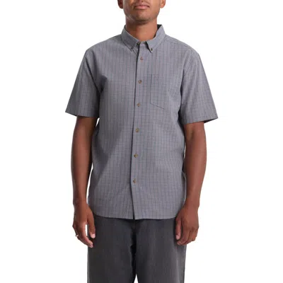 Volcom Brewster Check Short Sleeve Button-down Shirt In Blue