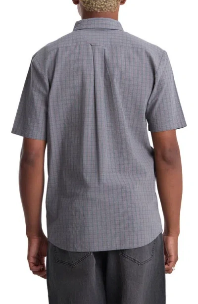 Volcom Brewster Check Short Sleeve Button-down Shirt In Blue