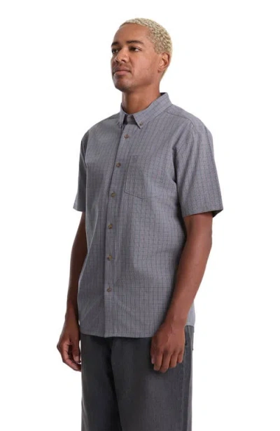 Volcom Brewster Check Short Sleeve Button-down Shirt In Blue