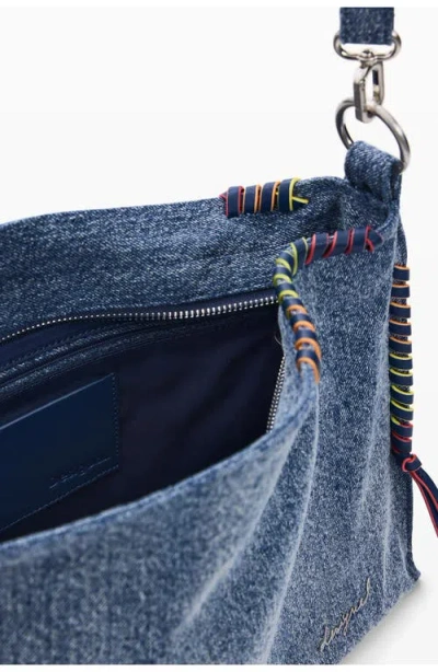 Desigual Big Denim Heart Bag In Blue