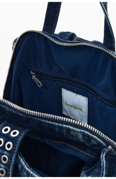 Desigual Mini Denim Backpack In Blue