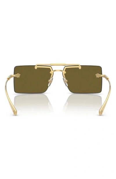 Versace 60mm Gradient Rectangular Sunglasses In Brown