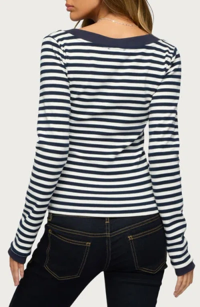 Edikted Kimi Stripe Long Sleeve Top In Multi