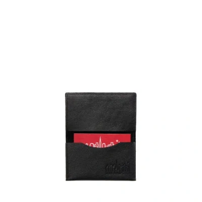 Token Leather Card Case In Black