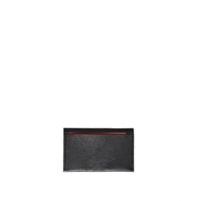 Token Leather Card Case In Black