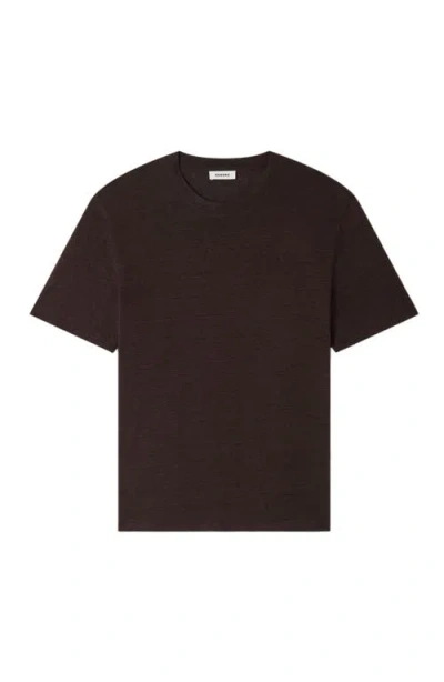 Sandro Linen T-shirt In Brown