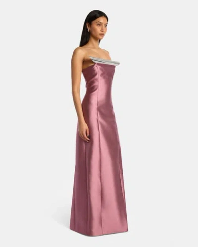 Kate Barton Sculpted Column Gown In Pink