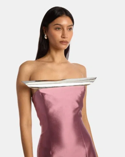 Kate Barton Sculpted Column Gown In Pink