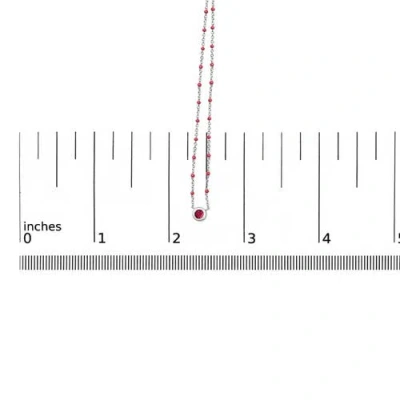Haus Of Brilliance Sterling Silver Rhodolite Enamel Bead Chain Necklace 18 Inch In White