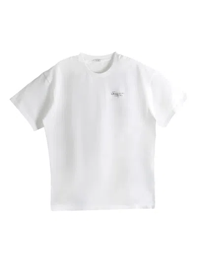 Givenchy Men White Crew Neck T-shirt With Logo On Front And Back In Cotton Man In White