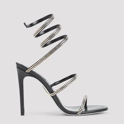René Caovilla Cleo 110 Crystal-embellished Leather Sandals In Black
