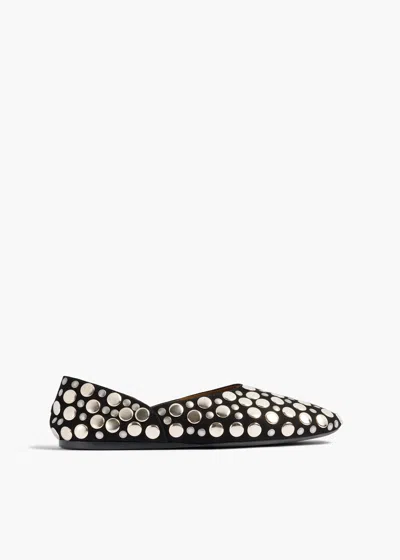 Khaite Jane Stud-embellished Leather Ballet Flats In Black