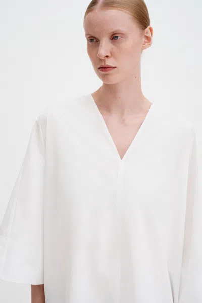 Filippa K V-neck Short-sleeve Mini Dress In White