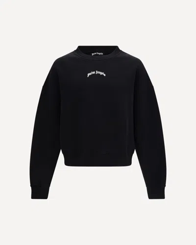 Palm Angels Men Black Back Curved Logo Sweatshirt, L Luxury Sweatshirts & Hoodies For Men Darveys
