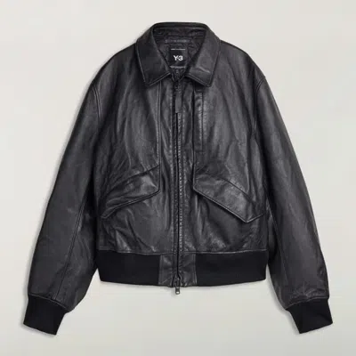 Y-3 Leather Jacket In Black