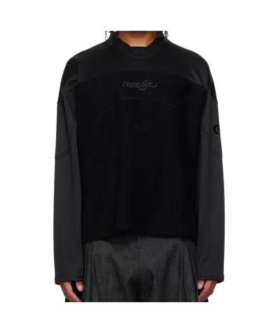 Namesake Wave Panel Sweatshirt In Black