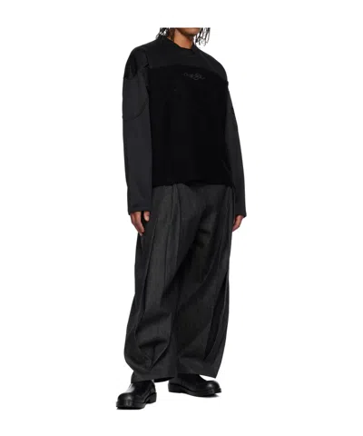 Namesake Wave Panel Sweatshirt In Black