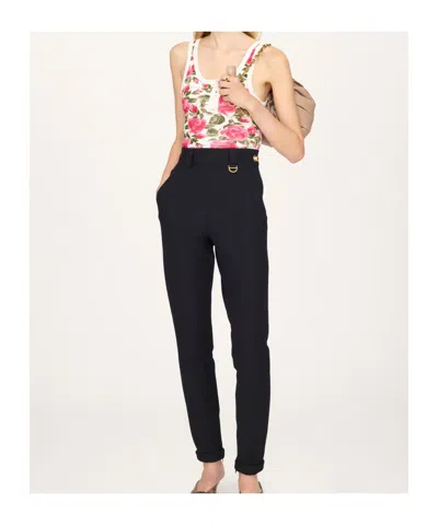 Chloé Cotton Henley Tank Top With All-over Floral Pattern In Pink