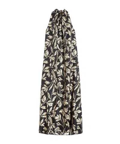 Max Mara Printed Silk-twill Midi Dress In Multi