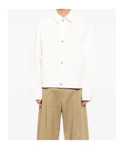 Studio Nicholson Button-up Denim Jacket In White