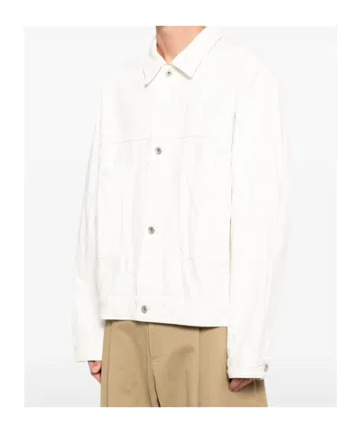 Studio Nicholson Button-up Denim Jacket In White