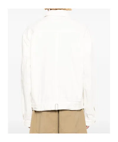 Studio Nicholson Button-up Denim Jacket In White