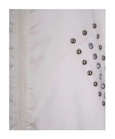 P.a.r.o.s.h Sleeveless Bomber Jacket With Studs In White