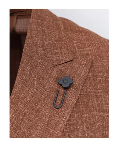 Lardini Double-breasted Wool Jacket In Brown