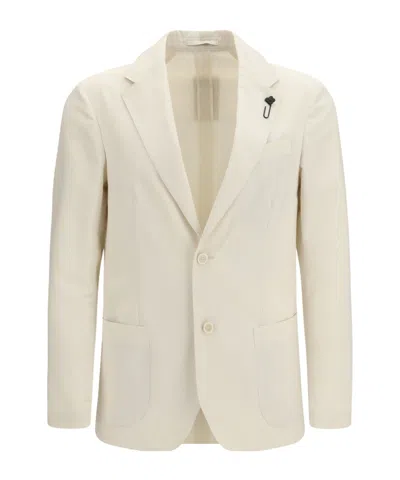 Lardini Single-breasted Patch-pocket Blazer In White