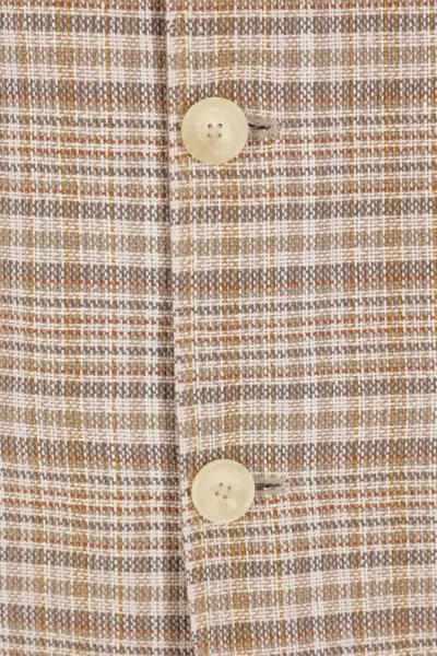 Auralee Checked Shirt Jacket In Neutral