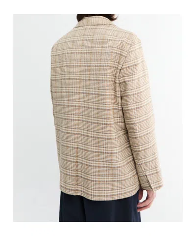 Auralee Checked Shirt Jacket In Neutral